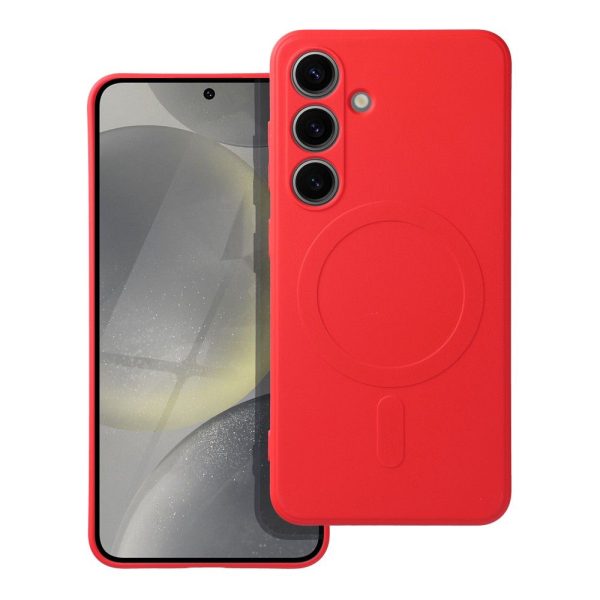 SILICONE MAG COVER case compatible with MagSafe for SAMSUNG A26 red