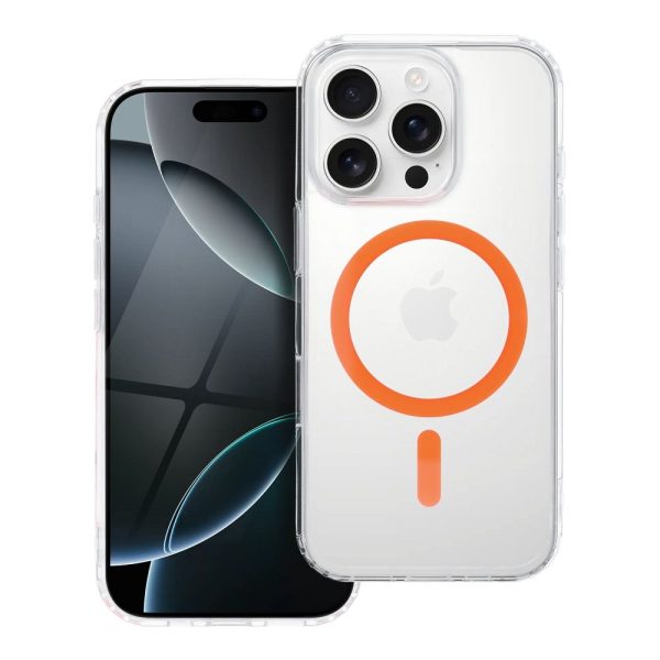 Drop Glue Colorful Ring Mag Cover compatible with MagSafe for IPHONE 16 PLUS orange