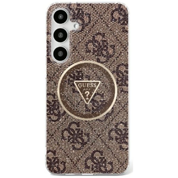 GUESS case for SAMSUNG S25 GUHMS25SHG4PRTGW (Magnetic IML Metal Glitter 4G Circle Triangle) brown