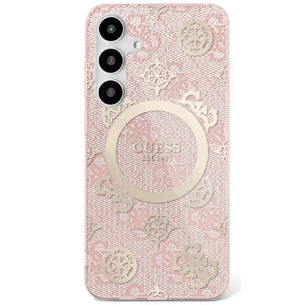 GUESS case for SAMSUNG S25 Ultra GUHMS25LH4PYEEP (Magnetic IML Peony on 4G Background) pink