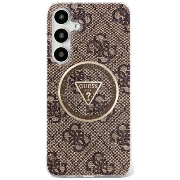 GUESS case for SAMSUNG S25 Ultra GUHMS25LHG4PRTGW (Magnetic IML Metal Glitter 4G Circle Triangle) brown