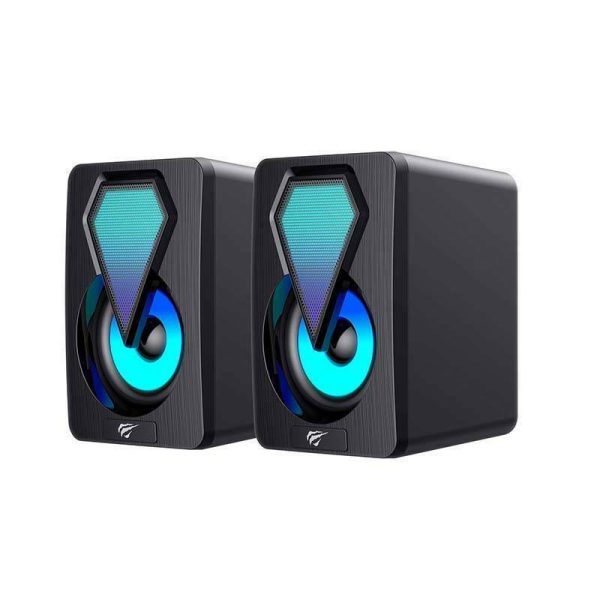 Havit SK210 Mini Ηχεία Υπολογιστή 2.0 με RGB Φωτισμό και Ισχύ 3W σε Μαύρο Χρώμα