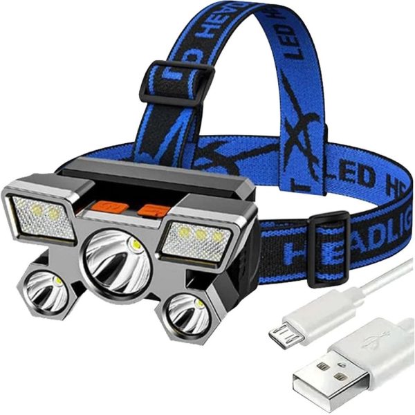 Head flashlight LED rechargeable 9 x LED strong RC-K-1227 black