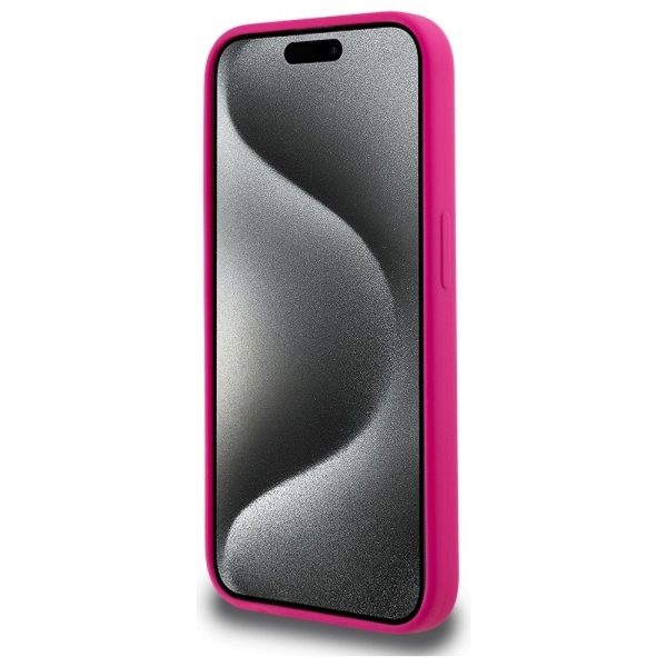KARL LAGERFELD case for IPHONE 15 Pro Max compatible with MagSafe KLHMP15XSKHPPLF (SIL KL Head Print) fuschia