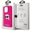 KARL LAGERFELD case for IPHONE 15 Pro compatible with MagSafe KLHMP15LSKHPPLF (SIL KL Head Print) fuschia