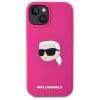 KARL LAGERFELD case for IPHONE 15 compatible with MagSafe KLHMP15SSKHPPLF (SIL KL Head Print) fuschia