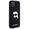 KARL LAGERFELD case for IPHONE 15 compatible with MagSafe KLHMP15SSKHPPLK (SIL KL Head Print) black