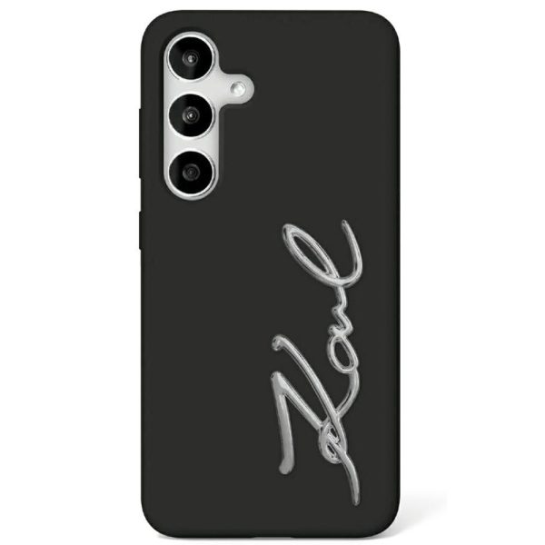 KARL LAGERFELD case for SAMSUNG S25 Ultra KLHCS25LSCMSMVK (Silicone Sign Metal Logo) black
