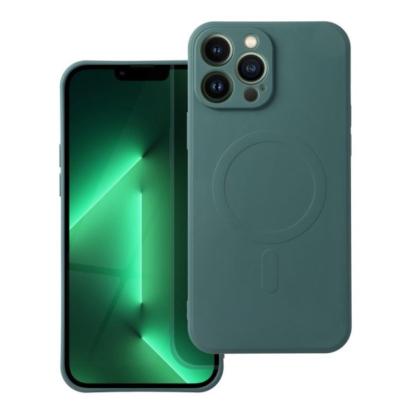 SILICONE MAG COVER case compatible with MagSafe for SAMSUNG A55 dark green