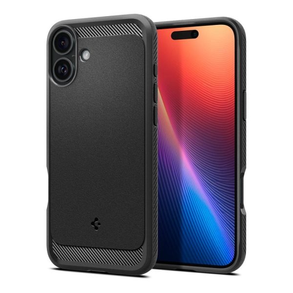 SPIGEN case RUGGED ARMOR MAG compatible with MagSafe for IPHONE 16 matte black
