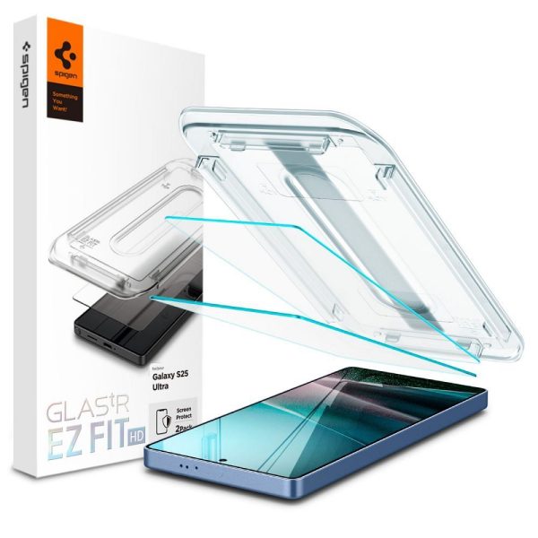 SPIGEN tempered glass GLAS.TR"EZ FIT" HD 2-pack for SAMSUNG S25 Ultra transparent