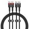 Baseus Cafule Charging Cable USB-C to USB-C 100W 2m 2pcs Red Black+Grey Black