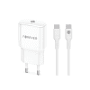 Forever TC-01-20C PD QC charger 1x USB-C 20W white + USB-C - USB-C cable 20W