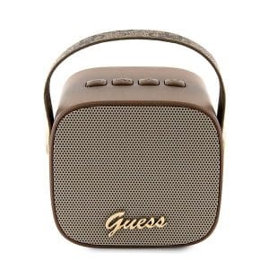 Guess Bluetooth speaker GUWSB2P4SMW Speaker brown 4G Leather Script Logo with Strap