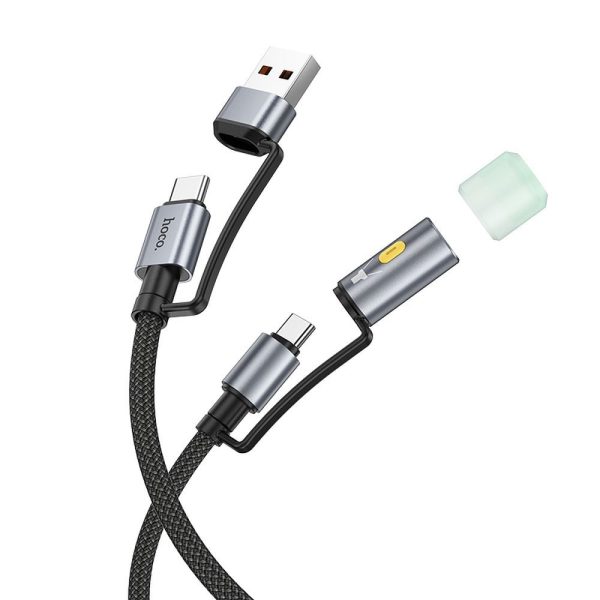 HOCO cable All-in-one USB A / Type C to Type C / LED Light 3A 60W U138 1