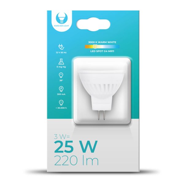 LED Bulb G4 MR11 3W 12V 3000K Forever Light