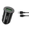 XO car charger TZ12 QC 3.0 18W 1x USB black + USB-C cable