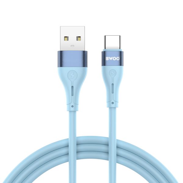 BWOO Cable USB - USB-C 1m 3A Minimalist Silicone Blue X280C