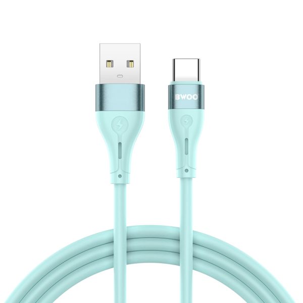 BWOO Cable USB - USB-C 1m 3A Minimalist Silicone Green X280C