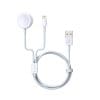 Devia cable Smart 2in1 USB - Lightning white with inductive charger for Apple Watch