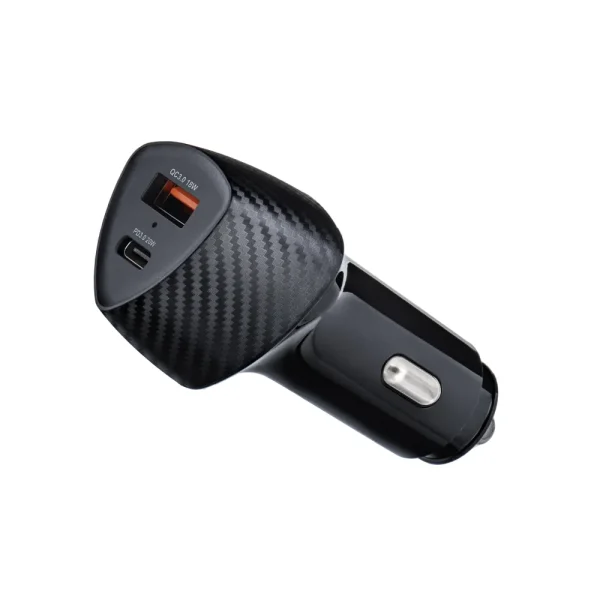 FORCELL CC50-1A1C F-ENERGY Carbon φορτιστής αυτοκινήτου Type C + USB A PD, QC3.0 3A, Total 38W, μαύρο