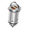 FORCELL F-ENERGY μίνι φορτιστής αυτοκινήτου Type C + USB A, PD, QC3.0, 5A, 60W, ασημί