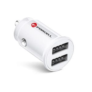 Forcell CC-SJ02 μίνι φορτιστής αυτοκινήτου 2xUSB 3.1A, λευκό