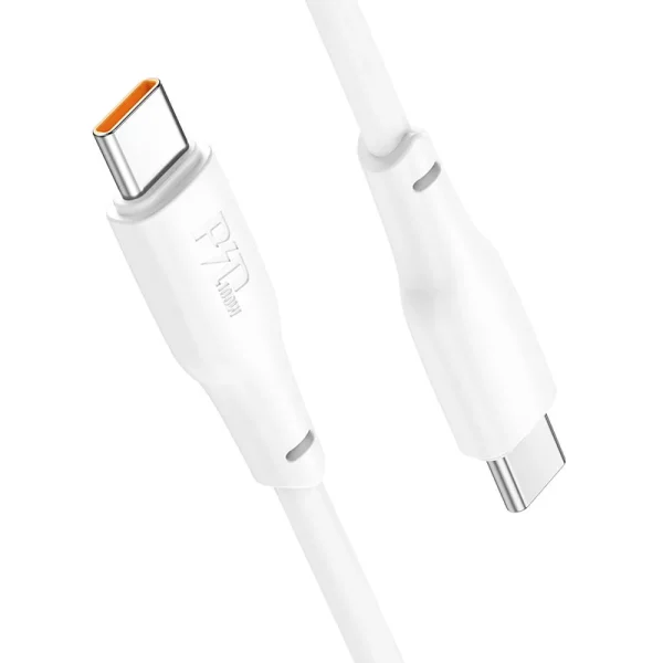 HOCO X93 καλώδιο Type C σε Type C, 3A, 100W, 2m, λευκό