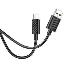 Hoco Gratifed X88 καλώδιο δεδομένων - φόρτισης 2,4Α, USB-A σε Micro USB, 1μ, μαυρο