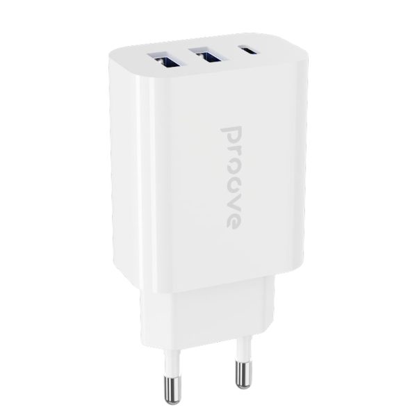 Proove Rapid WCRP30210002 φορτιστής ταξιδιού 30W 2xUSB-A + 1x USB-C, άσπρος