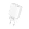 XO CE02C φορτιστής τοίχου 2.1Α 2xUSB, λευκό