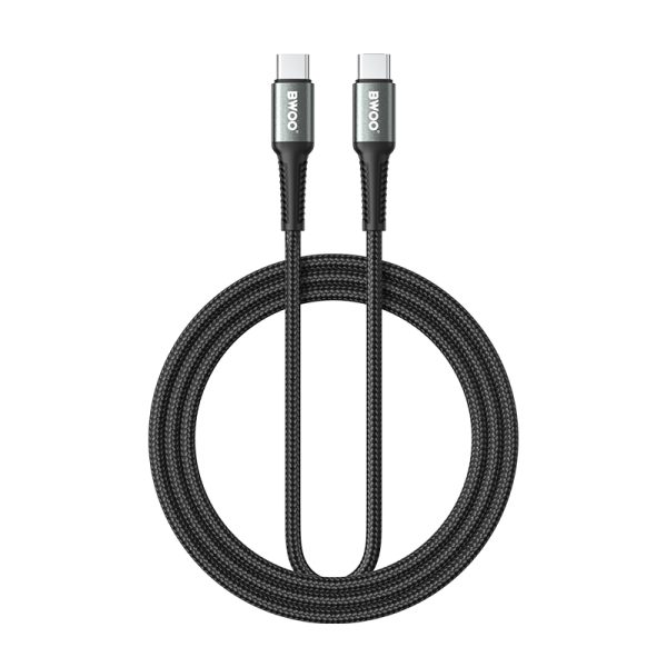 BWOO BO-X228C-C πλεκτό καλώδιο USB-C σε USB-C, 2.0μ, 60W, μαύρο