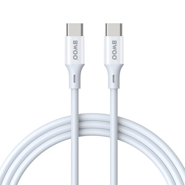 BWOO ΒΟ-Χ282CC-2M καλώδιο USB-C σε USB-C, PD 60W, ABS + TPE, 2.0μ, λευκό