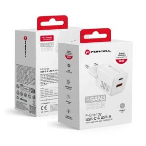 FORCELL F-ENERGY Mini GaN III VT-35C travel charger with 1 x Type C + 1x USB A sockets