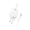 HOCO N24 φορτιστής ταξιδίου Type C + cable Type C σε Type C, PD QC3.0 20W, λευκό