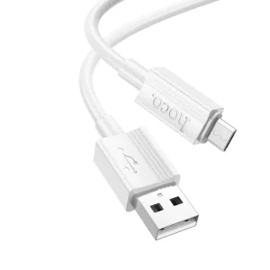 HOCO X107 καλώδιο USB A σε Micro USB, 2,4A, 1μ, λευκό