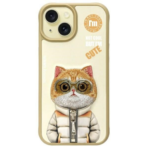 NIMMY case COOL&CUTE 2.0 Cat for IPHONE 15 khaki