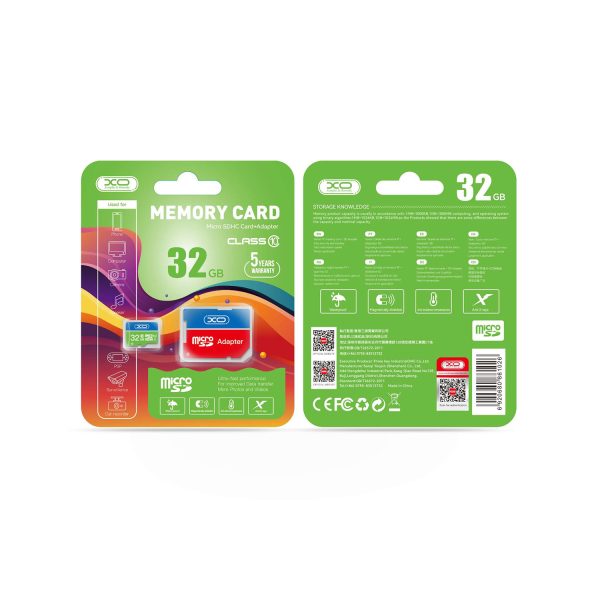 XO microSDHC κάρτα μνήμης 32GB, class 10 + αντάπτορας , πράσινο
