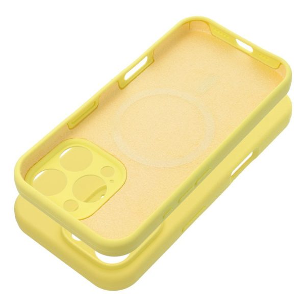 Case SILICONE 2mm for IPHONE 15 Pro compatible with MagSafe lemon