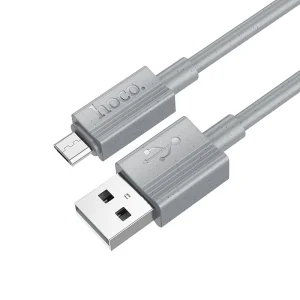 HOCO X107 καλώδιο USB A σε Micro USB, 2,4A, 1μ, γκρι
