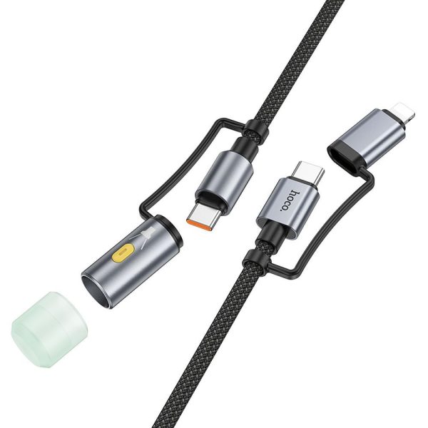 HOCO cable All-in-one Type C / Lightning to Type C / LED Light PD 3A 60W U138 1