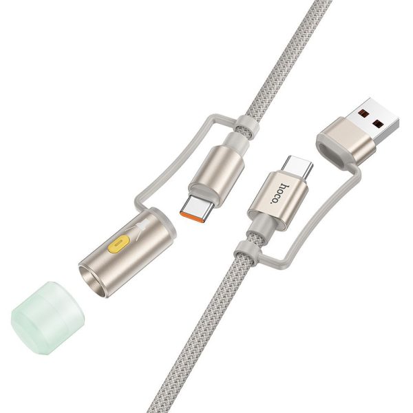 HOCO cable All-in-one USB A / Type C to Type C / LED Light 3A 60W U138 1